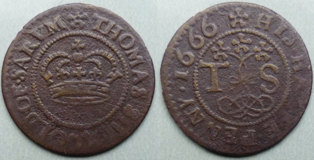 Salisbury, Thomas Shergold 1666 halfpenny